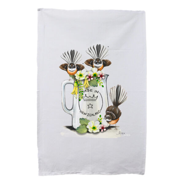 fantails made in nz tea towel Thumbnail